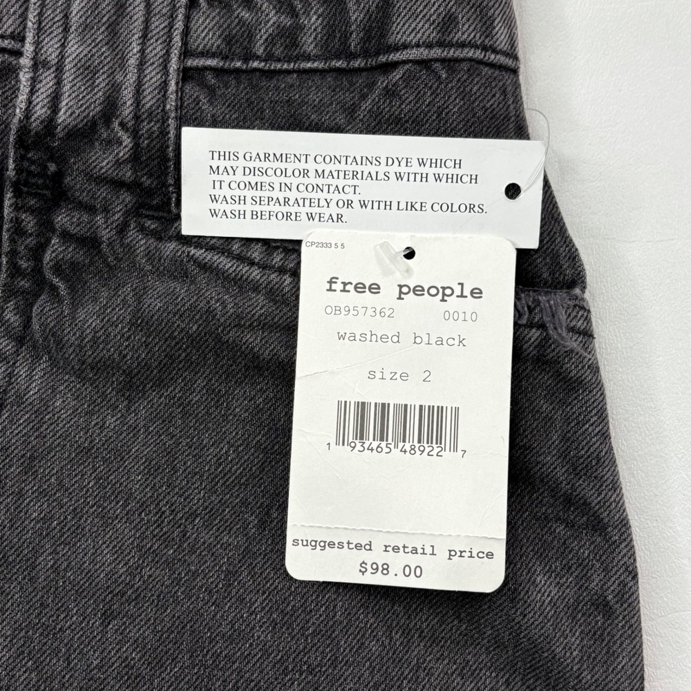 We The Free Free People Womens Size 2 Distressed Denim Midi Skirt Raw Hem NEW - Picture 10 of 14